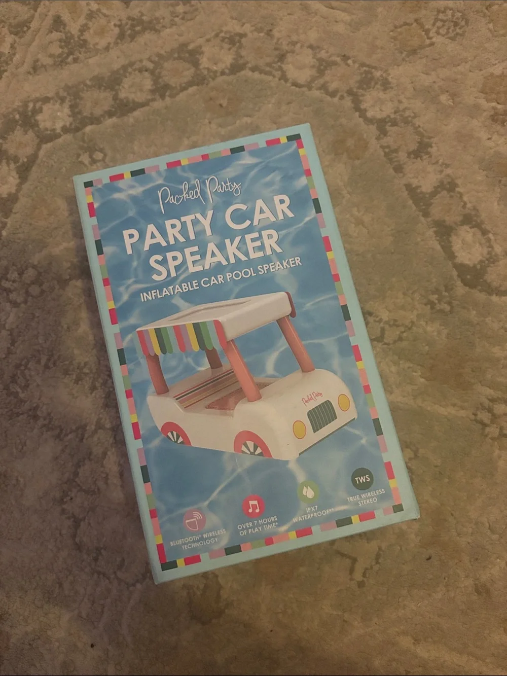 Packed Party White Inflatable Party Car Speaker with Multicolor Canopy
